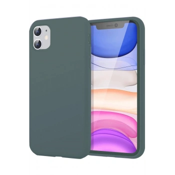 Mey İthalat®   iPhone 11 Kılıf First Silikon - Koyu Yeşil