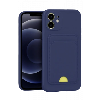 Mey İthalat®   iPhone 11 Kılıf Kelvin Kartvizitli Silikon - Lacivert