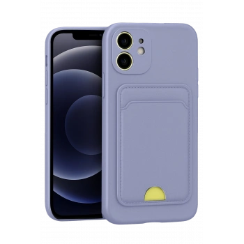 Mey İthalat®   iPhone 11 Kılıf Kelvin Kartvizitli Silikon - Lila