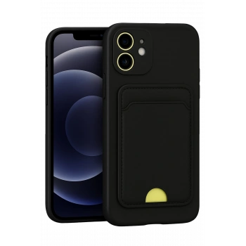 Mey İthalat®   iPhone 11 Kılıf Kelvin Kartvizitli Silikon - Siyah