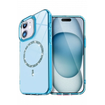 Mey İthalat®   iPhone 11 Live Diamond Magsafe Kapak - Mavi