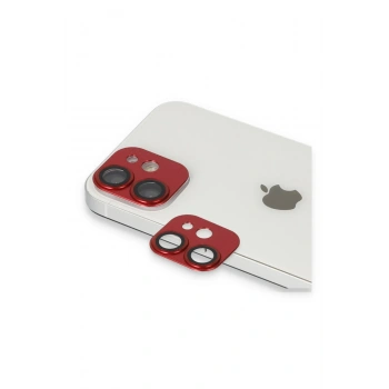 Mey İthalat® iPhone 11 Pers Alüminyum Kamera Lens - Kırmızı
