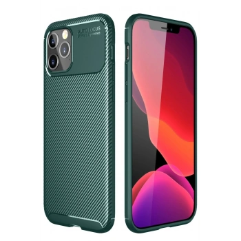 Mey İthalat®   iPhone 11 Pro Kılıf Auto Focus Karbon Kapak - Yeşil