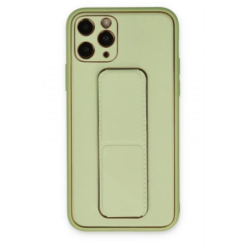Mey İthalat®   iPhone 11 Pro Kılıf Coco Deri Standlı Kapak - Su Yeşili