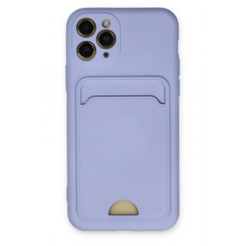 Mey İthalat®   iPhone 11 Pro Kılıf Kelvin Kartvizitli Silikon - Lila