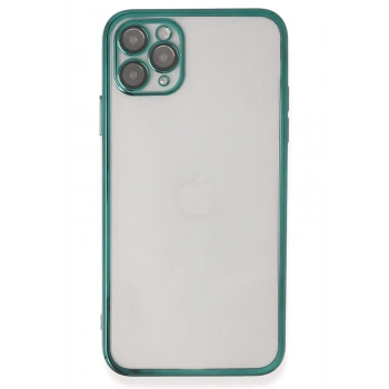 Mey İthalat®   iPhone 11 Pro Kılıf  Lensli Silikon - Yeşil