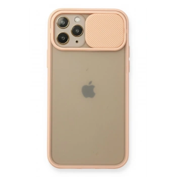 Mey İthalat®   iPhone 11 Pro Kılıf Palm Buzlu Kamera Sürgülü Silikon - Pembe