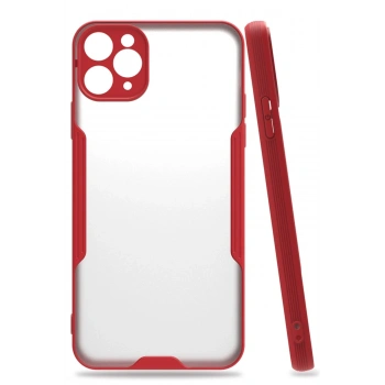 Mey İthalat®   iPhone 11 Pro Kılıf Platin Silikon - Kırmızı