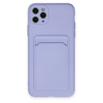 Mey İthalat®   iPhone 11 Pro Max Kılıf Kelvin Kartvizitli Silikon - Lila