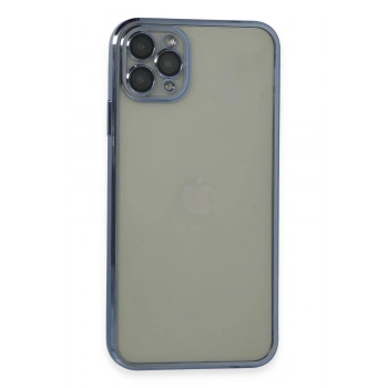 Mey İthalat® iPhone 11 Pro Max Kılıf Lensli Silikon - Açık Mavi