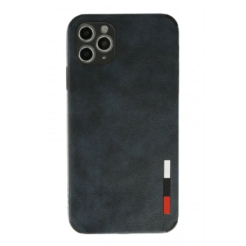 Mey İthalat®   iPhone 11 Pro Max Kılıf Loop Deri Silikon - Lacivert