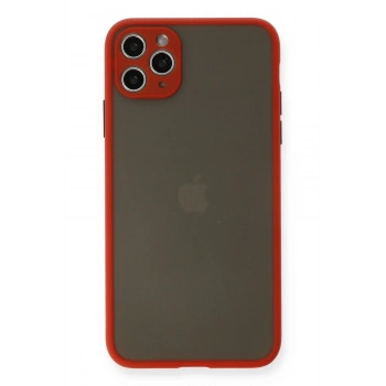 Mey İthalat®   iPhone 11 Pro Max Kılıf Montreal Silikon Kapak - Kırmızı