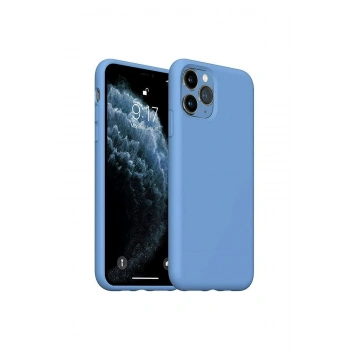 Mey İthalat® iPhone 11 Pro Max Kılıf Nano içi Kadife Silikon - Mavi