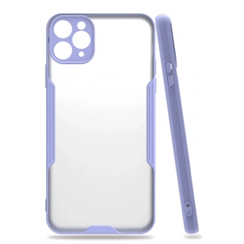 Mey İthalat®   iPhone 11 Pro Max Kılıf Platin Silikon - Lila
