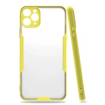 Mey İthalat®   iPhone 11 Pro Max Kılıf Platin Silikon - Sarı