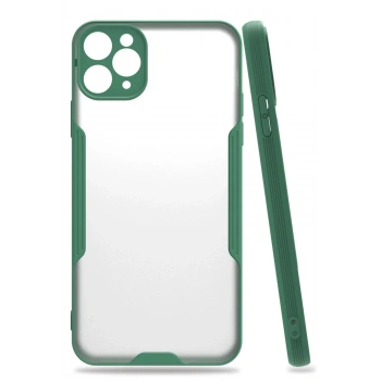 Mey İthalat®   iPhone 11 Pro Max Kılıf Platin Silikon - Yeşil