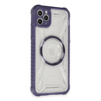 Mey İthalat®   iPhone 11 Pro Max Kılıf Prag Magneticsafe Kapak - Derin Mor