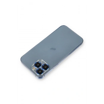 Mey İthalat®   iPhone 11 Pro Max Metal Kamera Lens Koruma Cam - Mavi