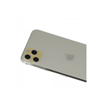 Mey İthalat®   iPhone 11 Pro Max Rainbow Kamera Lens Koruma Cam - Gold
