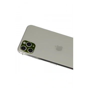 Mey İthalat®   iPhone 11 Pro Max Rainbow Kamera Lens Koruma Cam - Yeşil