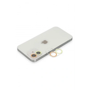 Mey İthalat®   iPhone 11 Renkli Kamera Lens Koruma Cam - Sarı-Turuncu