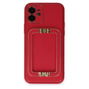 Mey İthalat®   iPhone 12 Kılıf Coco Elit Kapak - Kırmızı