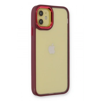 Mey İthalat®   iPhone 12 Kılıf Dora Kapak - Kırmızı