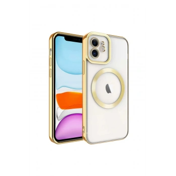Mey İthalat®   iPhone 12 Kılıf Kross Magneticsafe Kapak - Gold