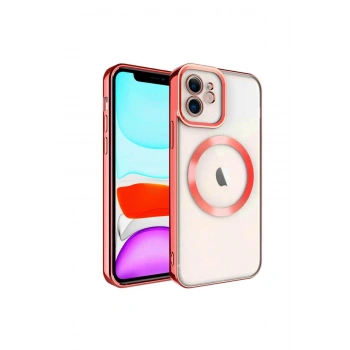 Mey İthalat®   iPhone 12 Kılıf Kross Magneticsafe Kapak - Kırmızı