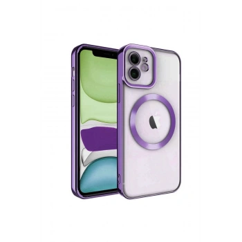 Mey İthalat®   iPhone 12 Kılıf Kross Magneticsafe Kapak - Mor