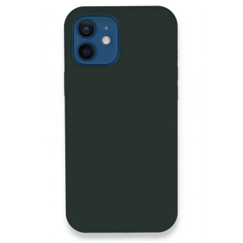 Mey İthalat®   iPhone 12 Kılıf Lansman Legant Silikon - Koyu Yeşil