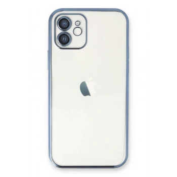 Mey İthalat®   iPhone 12 Kılıf  Lensli Silikon - Açık Mavi