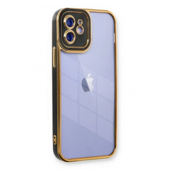 Mey İthalat®   iPhone 12 Kılıf Liva Lens Silikon - Siyah
