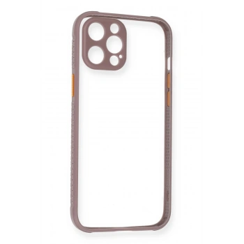 Mey İthalat®   iPhone 12 Kılıf Miami Şeffaf Silikon - Açık Mor
