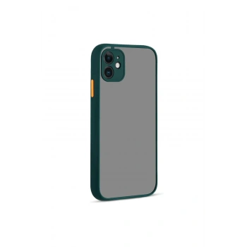 Mey İthalat®   iPhone 12 Kılıf Montreal Silikon Kapak - Yeşil