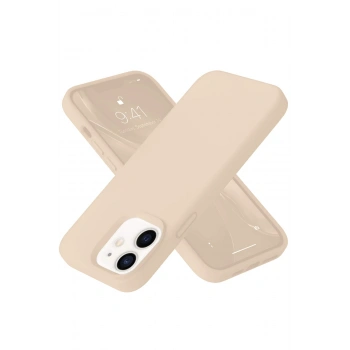 Mey İthalat®   iPhone 12 Kılıf Nano içi Kadife Silikon - Pudra