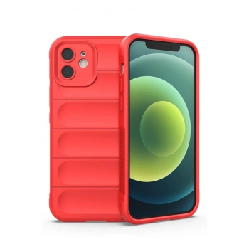 Mey İthalat® iPhone 12 Kılıf Optimum Silikon - Kırmızı