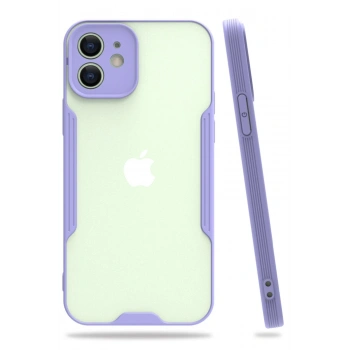Mey İthalat® iPhone 12 Kılıf Platin Silikon - Lila