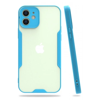 Mey İthalat®   iPhone 12 Kılıf Platin Silikon - Mavi