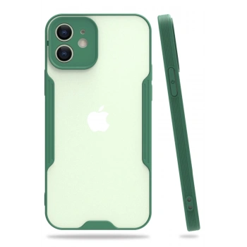 Mey İthalat® iPhone 12 Kılıf Platin Silikon - Yeşil