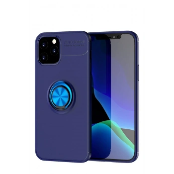 Mey İthalat®   iPhone 12 Kılıf Range Yüzüklü Silikon - Mavi