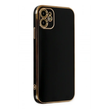 Mey İthalat®   iPhone 12 Kılıf Volet Silikon - Siyah