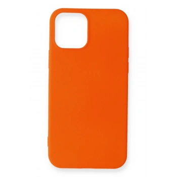 Mey İthalat®   iPhone 12 Mini Kılıf First Silikon - Turuncu