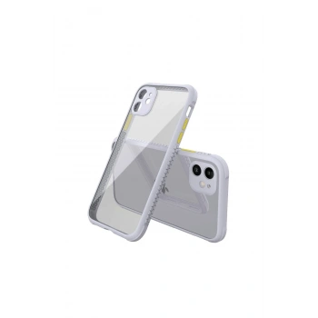 Mey İthalat®   iPhone 12 Mini Kılıf Miami Şeffaf Silikon - Lila