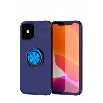 Mey İthalat®   iPhone 12 Mini Kılıf Range Yüzüklü Silikon - Mavi