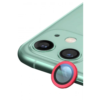 Mey İthalat®   iPhone 12 Mini Raze Metal Kamera Lens - Kırmızı