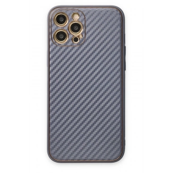 Mey İthalat®   iPhone 12 Pro Kılıf Coco Karbon Silikon - Gri