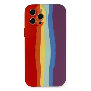 Mey İthalat®   iPhone 12 Pro Kılıf Ebruli Lansman Silikon - Kırmızı-Mor