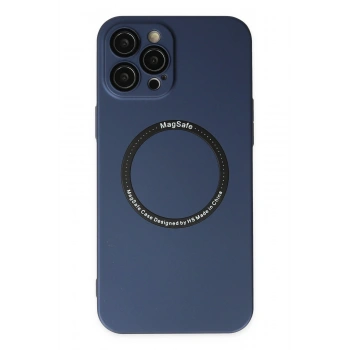Mey İthalat®   iPhone 12 Pro Kılıf Jack Magneticsafe Lens Silikon - Lacivert