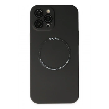 Mey İthalat®   iPhone 12 Pro Kılıf Jack Magneticsafe Lens Silikon - Siyah